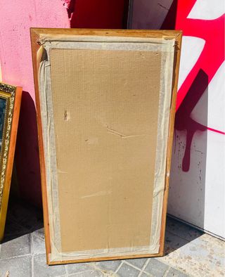 Espejo antiguo madera dorado biselado