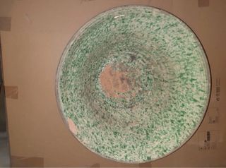 Vaso antico terracotta smaltata verde