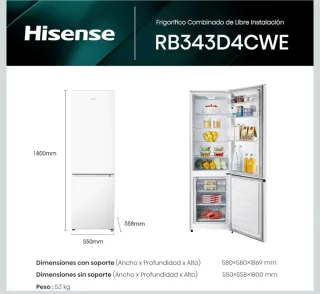 Frigorífico Hisense Combi 269L Nuevo