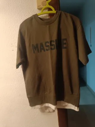 Sudadera manga corta hombre verde militar