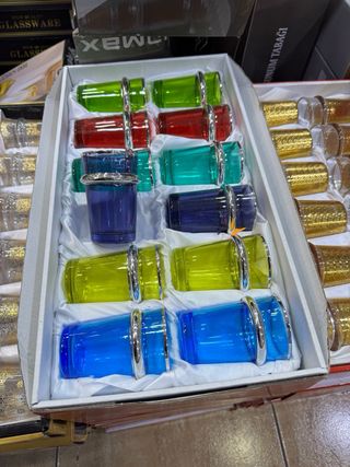 Juego 12 Vasos Té Marroquíes Cristal
