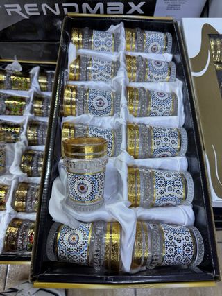 Juego 12 Vasos Té Marroquíes Cristal