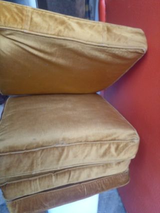 Cojines de pana marrón dorado