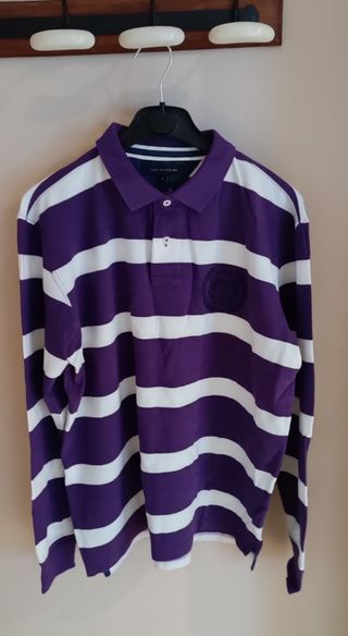 Polo Tommy Hilfiger Rayas Morado Talla M