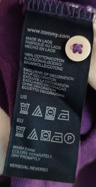 Polo Tommy Hilfiger Rayas Morado Talla M