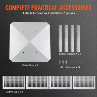 Copertura per Camino, 431.8x431.8mm, Copertura in Acciaio Inox 304, Antiribaltamento & Accessori Pratici & Installazione Facile, Si Adatta a Coperture a Maglia per Camini Esterni