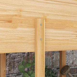 Orto rialzato con 2 fori di drenaggio e sacchetto in tessuto non tessuto, giardino in legno di abete per giardino e balcone, 115X55X80 cm, colore legno