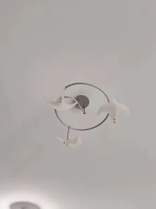 Lámparas de golondrina de cristal y metal