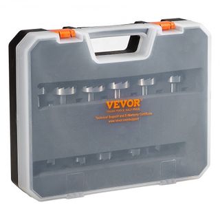 Juego de Brocas Forstner, 16 Piezas Juego de Brocas Forstner, 6.4mm a 41.3mm, Acero al Carbono, con Mango Redondo Universal, Broca Forstner para Madera y Tablero Compuesto, Brocas Forstner para Ca...