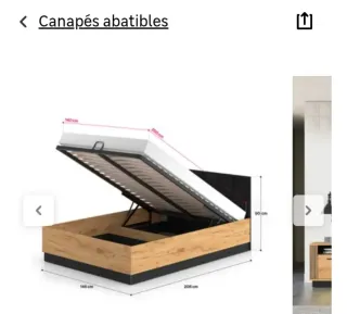 2unidades Cama Canapé Nueva en Caja, PRECIO X unid