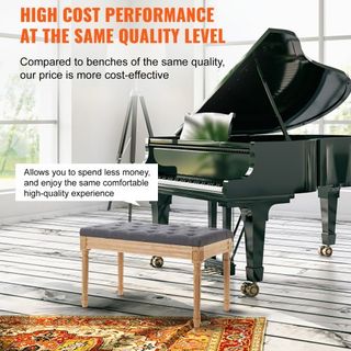 Banco Tapizado, Banco Ottoman de 16" de Ancho, Banco al Final de la Cama con Cojín de Espuma y Patas de Madera de Caucho, Taburete Acolchado para Entrada, Banco para Comedor, Sala de Estar, Dormit...