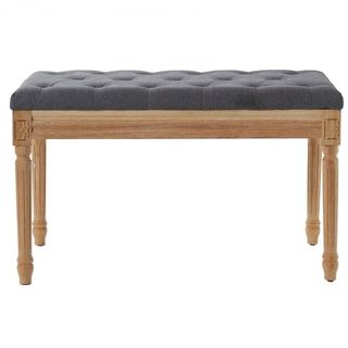 Banco Tapizado, Banco Ottoman de 16" de Ancho, Banco al Final de la Cama con Cojín de Espuma y Patas de Madera de Caucho, Taburete Acolchado para Entrada, Banco para Comedor, Sala de Estar, Dormit...