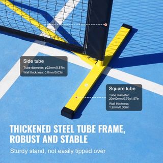 Sistema de Red de Pickleball Portátil, Red de Tamaño Regulamentario de 6.7 m, Marco de Metal Resistente a la Intemperie y Red de PE Fuerte, Red de Juego al Aire Libre con Bolsa de Transporte, Mont...