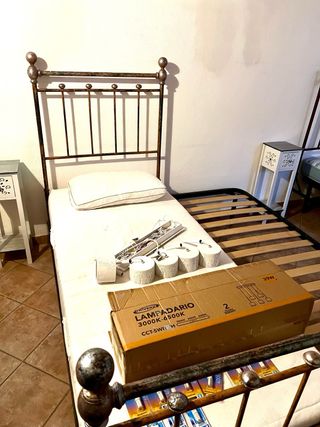 2 Letti Singoli Ferro Battuto D’Epoca.