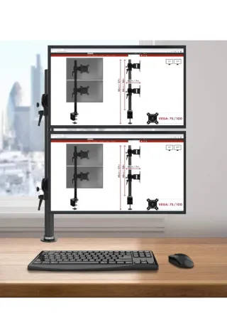 Soporte Doble Pantalla Vertical DURON