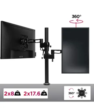 Soporte Doble Pantalla Vertical DURON