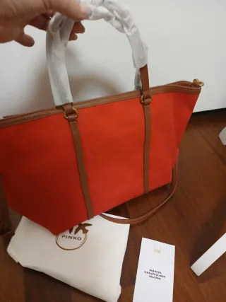 Borsa Pinko Shopper Arancione
