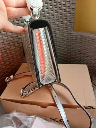 Borsa Pinko Argento in pelle pitonata