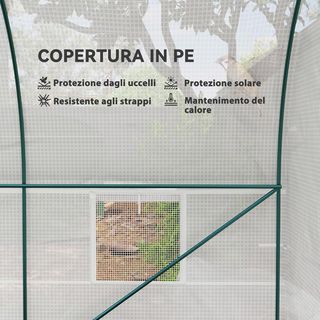 Invernadero de Jardín en Túnel 2.5X2X2 M con Puertas Enrollables y Ventanas, Invernadero para Huerto con 2 Refuerzos Diagonales, Estructura de Metal y Cubierta de PE, para Huerto de Verduras y Flo...