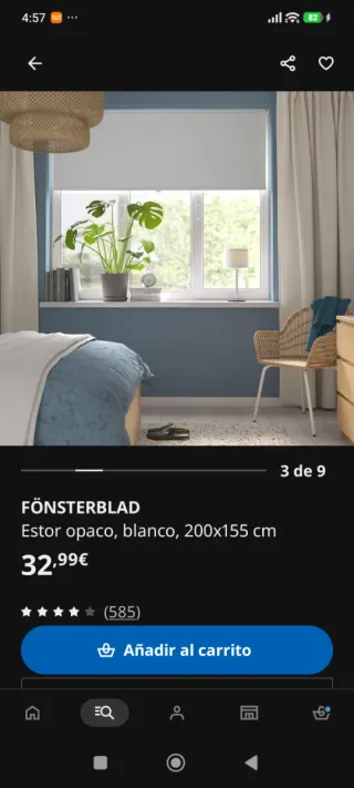 Estor opaco Fönsterblad Ikea 200x155 cm NEGOCIABLE