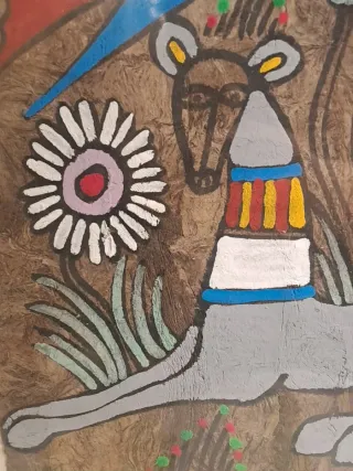 Dipinto Etnico Uccelli e Capriolo