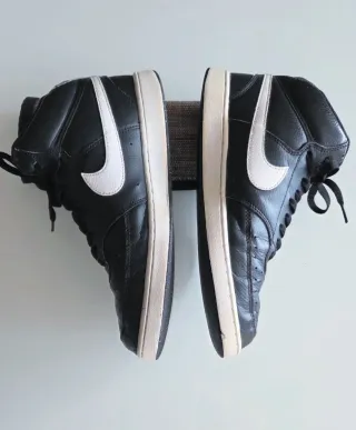 Nike Court Vision Botín Piel Negro