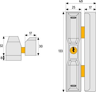 ABUS DF88 AL0125 Cerradura Ventana Techo