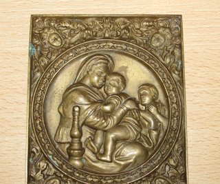 Placa Virgen Niño Jesús Sanzio Figueiredo numerada
