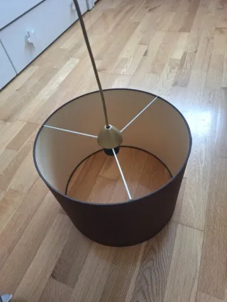 Lámpara de techo marrón tela y metal