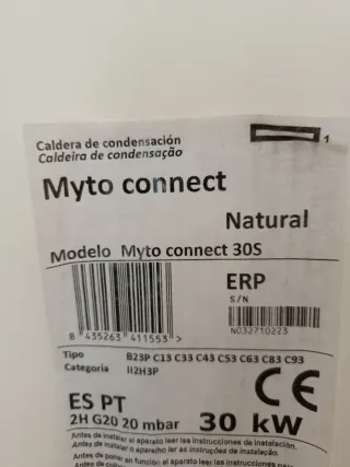 Caldera Gas Manaut Myto Conect 30KW Nueva