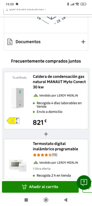 Caldera Gas Manaut Myto Conect 30KW Nueva