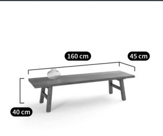 Mesa de centro de madera estilo banco