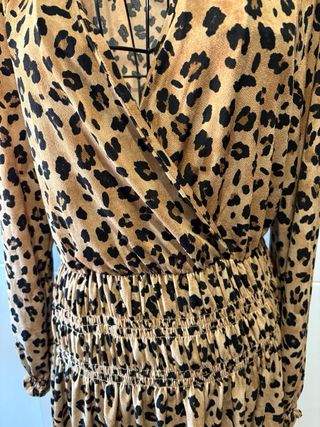 Vestido Mango Estampado Animal Print Tamanho S