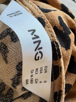 Vestido Mango Estampado Animal Print Tamanho S