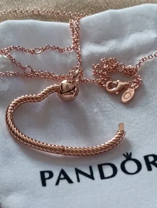 Collana Pandora Cuore Rose Gold Charm