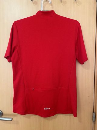 Maillot Ciclismo Btwin Rojo Media Cremallera