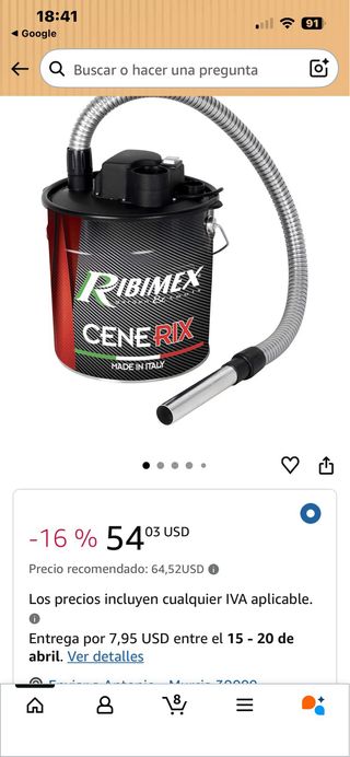 ASPIRADOR INCLUSO PARA CENIZA Y PARA AGUA
