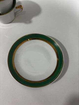 Juego de café vintage porcelana verde