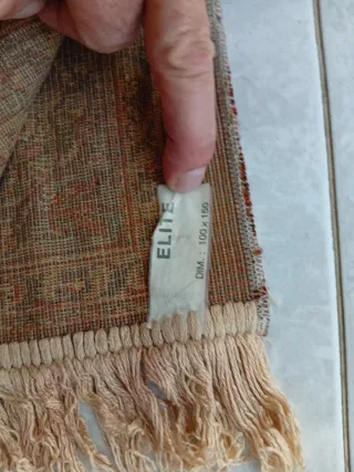 Tappeto design persiano in lana beige e rosso