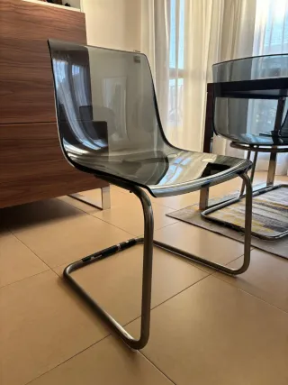 Juego 6 Sillas Comedor/Oficina Transparentes