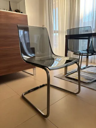 Juego 6 Sillas Comedor/Oficina Transparentes