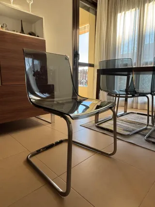 Juego 6 Sillas Comedor/Oficina Transparentes