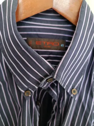 Camisa Etro Negra y rayas Moradas