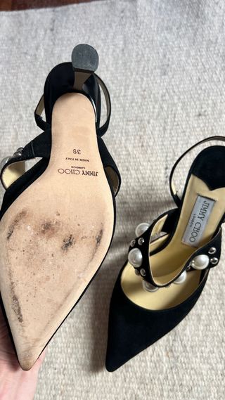 Zapatos Jimmy Choo Negros Perlas