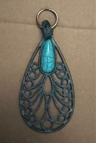Colgante estilo vintage turquesa y plata