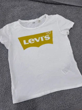 Camiseta Levi's Blanca Logo Amarillo