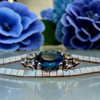 Bracciale Argento Massiccio Anni '60 Blu