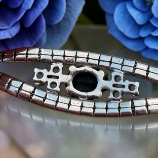 Bracciale Argento Massiccio Anni '60 Blu