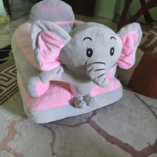Silla bebé elefante peluche rosa.