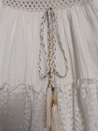 Falda corta  Ibicenca boho Azara Paris blanca S/M